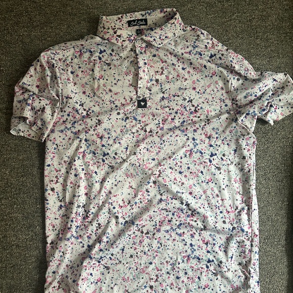 Bad Birdie Paint Splatter 3 Golf Polo - Picture 1 of 4